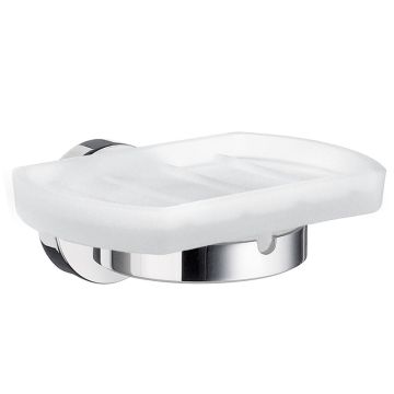 Smedbo HOME Seifenschale / Seifenschalenhalter - Verchromt, mit Mattglas