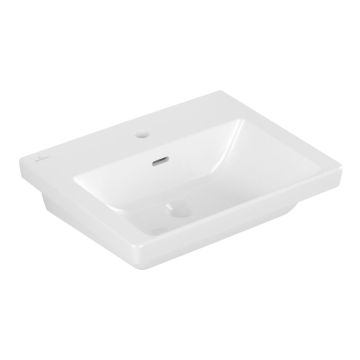 Villeroy und Boch Subway 3.0 Wandwaschtisch 55 cm, Hahnloch, Überlauf,