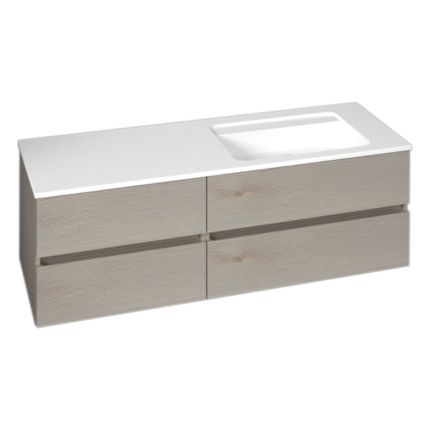 Burgbad Bel Mineralguss-Waschtisch mit Unterschrank 142 cm