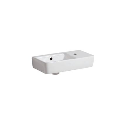 Geberit Renova Compact Waschtisch - Hahnloch,  Überlauf, Ablagefläche, weiß