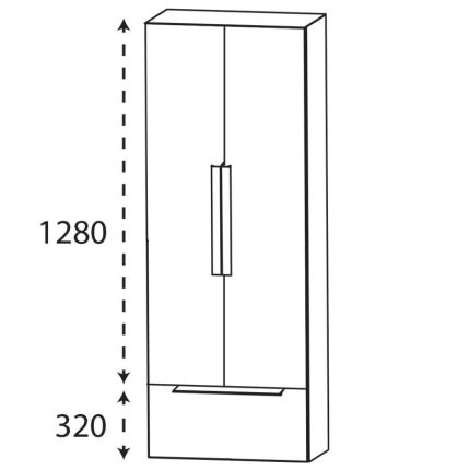 Laguna Ergänzungsschrank Hochschrank - 60 cm Skizze