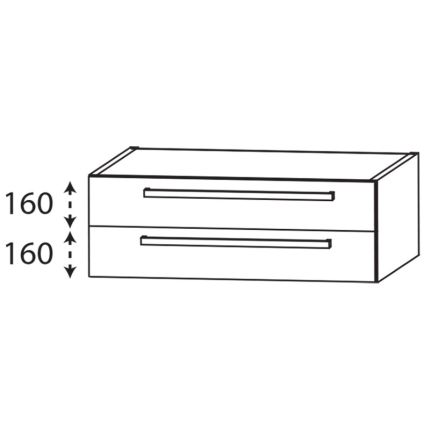 Laguna Platino 2.0 Waschtischunterschrank - 100 cm Skizze