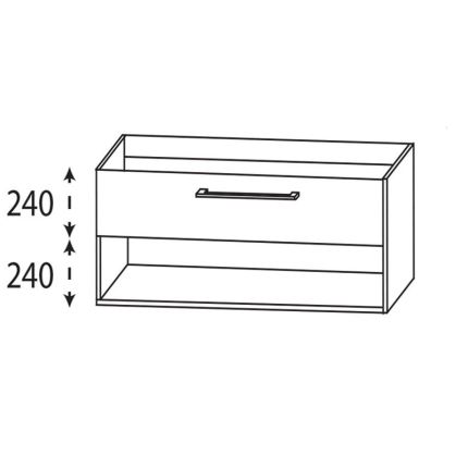 Laguna Platino 2.0 Waschtischunterschrank - 90 cm Skizze