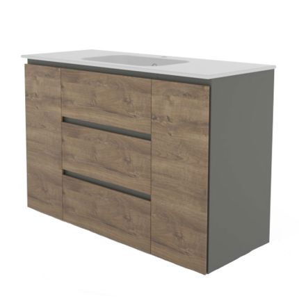 Pelipal PCON Mineralmarmor-Waschtisch mit Unterschrank 122 cm