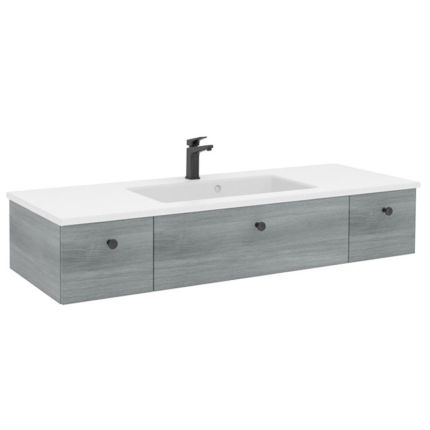 Pelipal PCON Solid Surface Waschtisch mit Unterschrank 137 cm