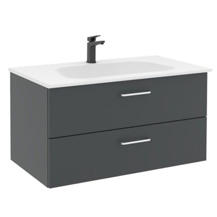 Pelipal PCON Solid Surface Waschtisch mit Unterschrank 92 cm