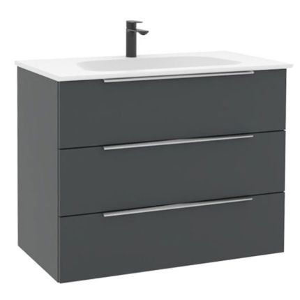 Pelipal PCON Mineralmarmor-Waschtisch mit Unterschrank 92 cm