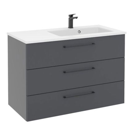 Pelipal PCON Mineralmarmor-Waschtisch mit Unterschrank 107 cm