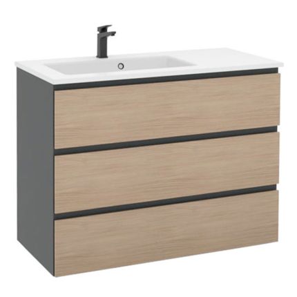 Pelipal PCON Solid Surface Waschtisch mit Unterschrank 107 cm