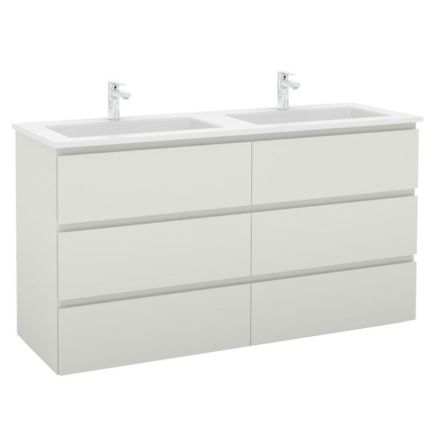 Pelipal PCON Solid Surface Doppelwaschtisch mit Unterschrank 153 cm