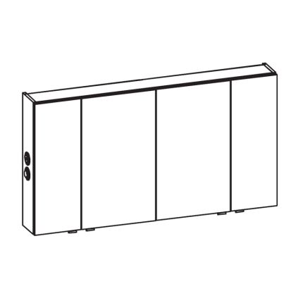 Pelipal Spiegelschrank 130 cm Skizze