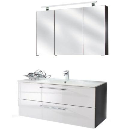 Puris Fresh Badmöbel Set 15, 120 cm Spiegelschrank Serie A