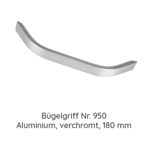 Griffvariante: 950 Aluminium, verchromt 180 mm Länge