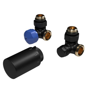 Montage-Set: Seitenanschluss Wand, Winkel Eck links, schwarz-matt