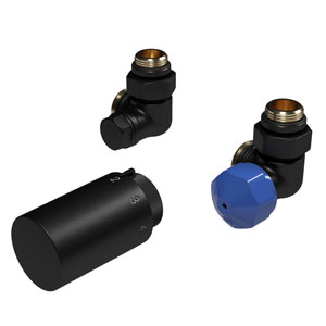 Montage-Set: Seitenanschluss Wand, Winkel Eck rechts, schwarz-matt