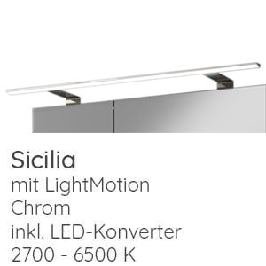 Aufsatzleuchte Spiegelschrank: SICILIA, 2 Haltearme, 11,6 Watt, 1150 LM, 120 cm breit