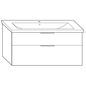 Ausführung Waschtisch mit Unterschrank: 123 cm, aus Keramik