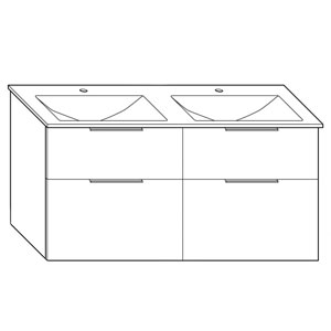 Ausführung Waschtisch mit Unterschrank: 122 cm, aus Glas