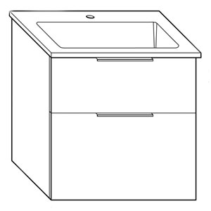 Ausführung Waschtisch mit Unterschrank: 62 cm, aus Mineralguss