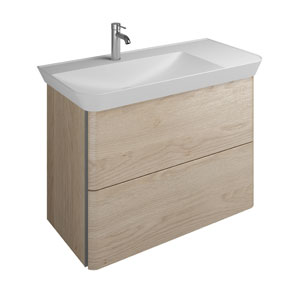 Ausführung Waschtisch mit Unterschrank: Mulde links, ohne LED-Griffleistenbeleuchtung