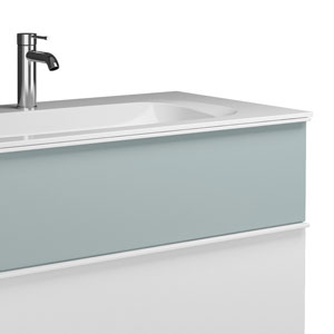 Ausführung Waschtisch mit Unterschrank: ohne Plisséefront - Eisblau Softmatt