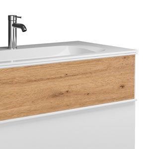 Ausführung Waschtisch mit Unterschrank: ohne Plisséefront - Eiche Dekor Urban