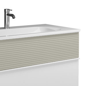 Ausführung Waschtisch mit Unterschrank: mit Plisséefront - Veloursgrau Softmatt