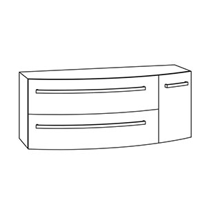 Waschtischunterschrank: 2 Auszüge - 1 Tür rechts