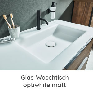 Waschtisch-Typ / -Farbe: Glasdoppelwaschtisch Optiwhite matt 1220 mm Breite