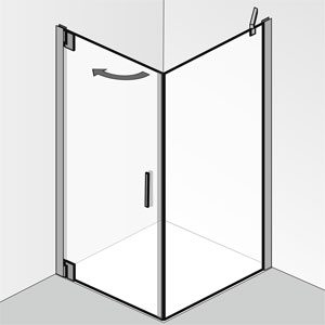 Ausführung Duschkabine: mit Drehtür