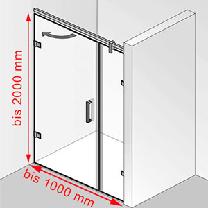 Breite / Höhe: bis 1000 mm / bis 2000 mm