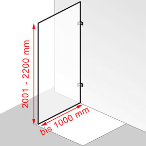 Breite / Höhe: bis 1000 mm / 2001 - 2200 mm