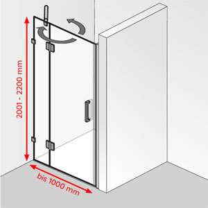 Breite / Höhe: bis 1000 mm / 2001 - 2200 mm