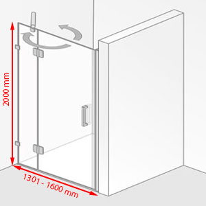 Breite / Höhe: 1301 - 1600 mm / bis 2000 mm