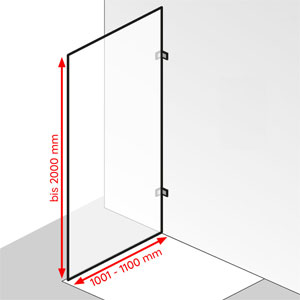 Breite / Höhe: 1001 - 1100 mm / bis 2000 mm