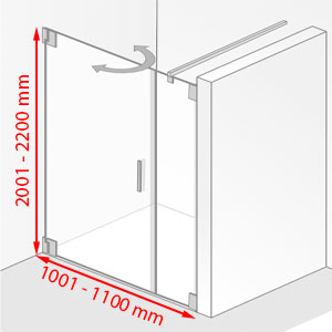 Breite / Höhe: 1001 - 1100 mm / 2001 - 2200 mm
