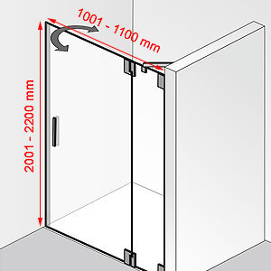 Breite / Höhe: 1001 - 1100 mm / 2001 - 2200 mm