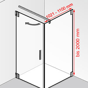 Tiefe / Höhe: 1021 - 1100 mm / bis 2000 mm