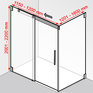 Breite / Tiefe / Höhe: 1150 - 1200 mm / 1201 - 1600 mm / 2001 - 2200 mm