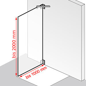 Breite / Höhe: bis 1000 mm / bis 2000 mm