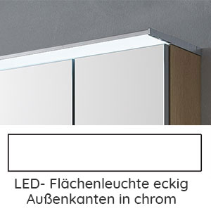 Flächenleuchte: Flächenleuchte eckig Außenkante chrom, 9,0 Watt, 600 mm