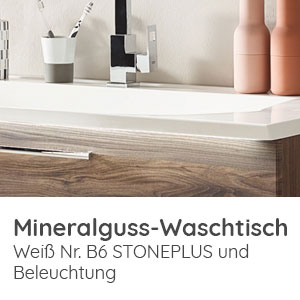 Waschtisch-Typ / -Farbe: STONEPLUS-WT weiß 100,6 cm - mit LED-Beleuchtung