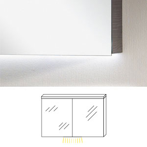 Indirekte Beleuchtung: Ambiente Beleuchtung 900 mm Breite - Montage unten