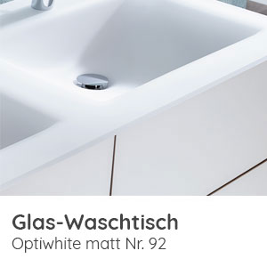Waschtisch-Typ / -Farbe: Glaswaschtisch Optiwhite matt 1220 mm Breite