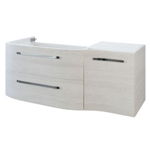 Waschtischunterschrank: 1 Drehtür, 2 Auszüge - Breite: 117 cm