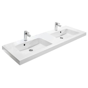 Waschtisch-Typ / -Farbe: Mineralmarmor, Weiß, integrierter Überlauf