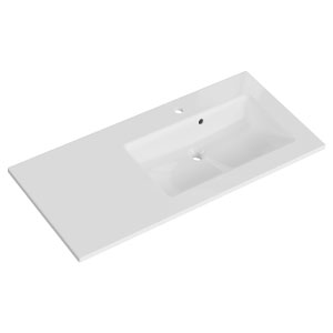 Waschtisch-Typ / -Farbe: Mineralmarmor-Waschtisch - Breite: 113 cm Rechts