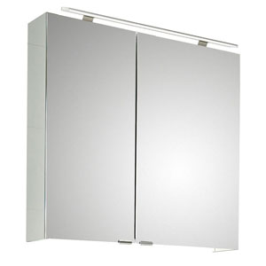 Ausführung Spiegelschrank: Große Tür rechts, kleine Tür links