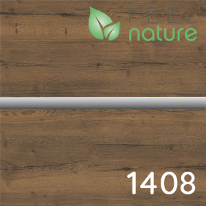 Frontfarbe: Halifax Eiche Dunkel quer NB - chromfarbene Einlage