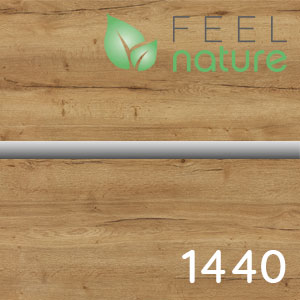 Frontfarbe: Halifax Eiche quer NB mit Synchronpore - chromfarbene Einlag